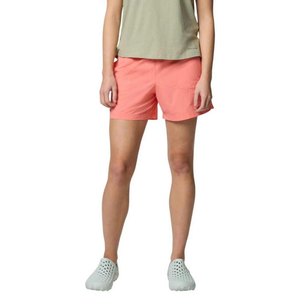 Columbia Women's Shorts Small Coral Salmon Pink Sandy River Pocket Omni-Shade UV